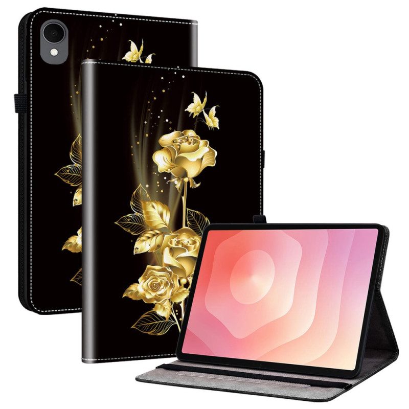 Case Samsung Galaxy Tab S11 Telefonfodral Fjärilar Och Guldrosor