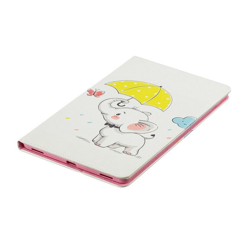 Fodral Case För Samsung Galaxy Tab A 10.1 (2019) Elefant I Regnet