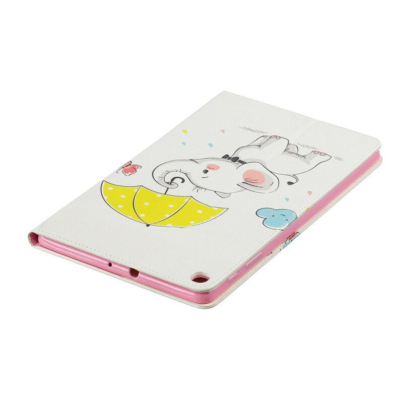 Fodral Case För Samsung Galaxy Tab A 10.1 (2019) Elefant I Regnet