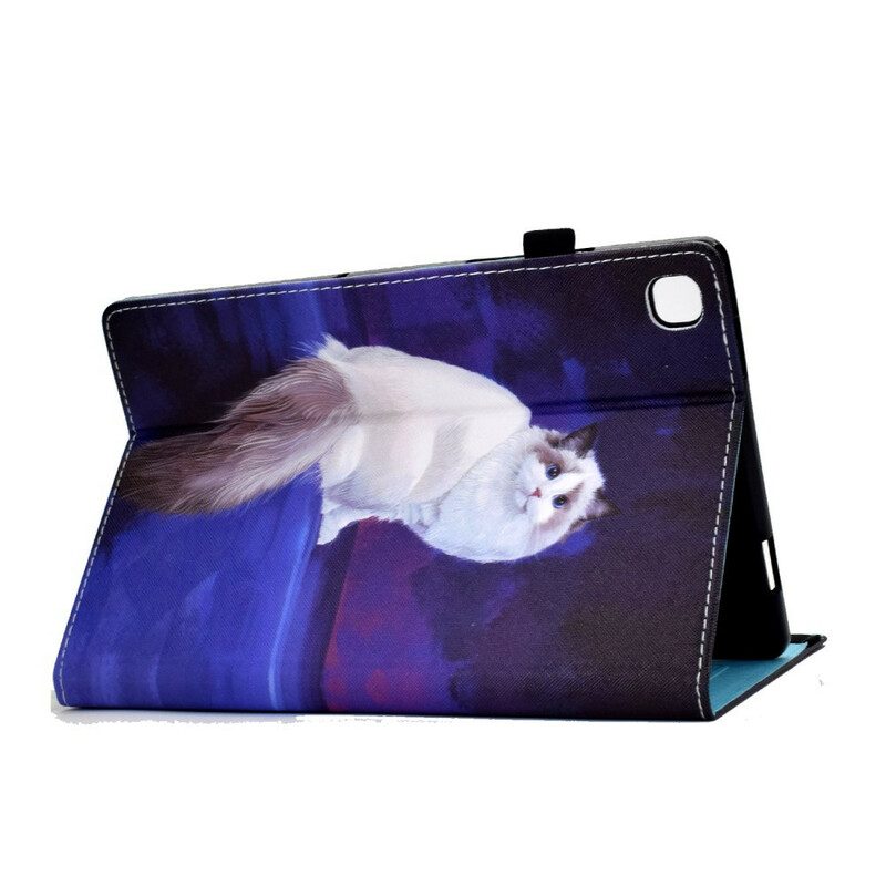 Fodral Case För Samsung Galaxy Tab A7 Lite Vit Katt