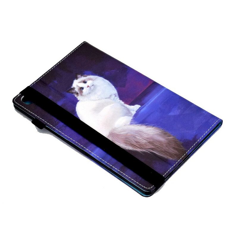 Fodral Case För Samsung Galaxy Tab A7 Lite Vit Katt