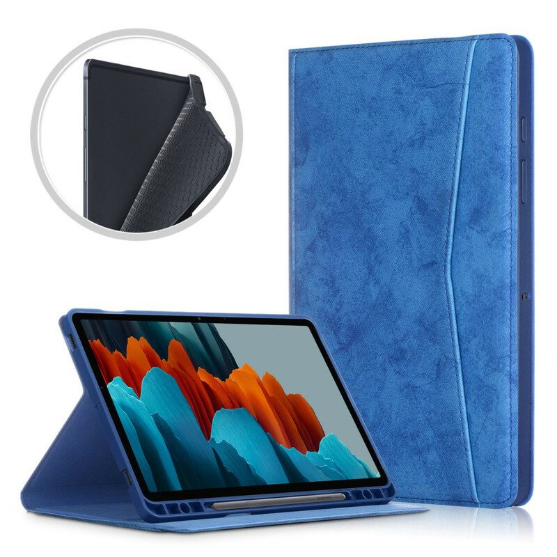 Fodral Case För Samsung Galaxy Tab S7 FE Affärslädereffekt