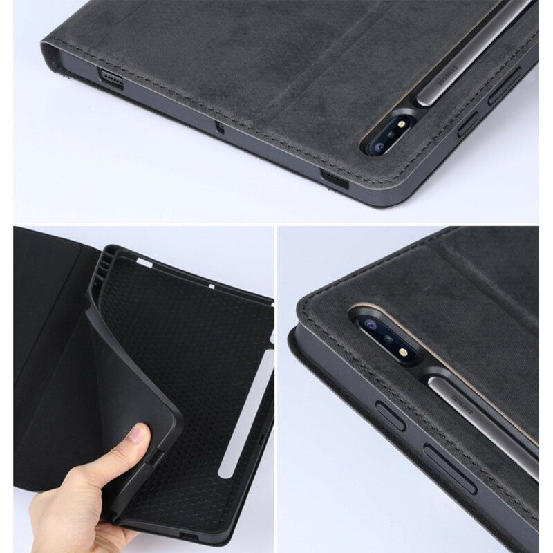 Fodral Case För Samsung Galaxy Tab S7 FE Affärslädereffekt