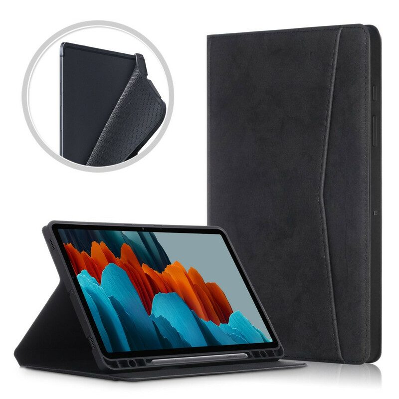 Fodral Case För Samsung Galaxy Tab S7 Plus / Tab S8 Plus Affärslädereffekt