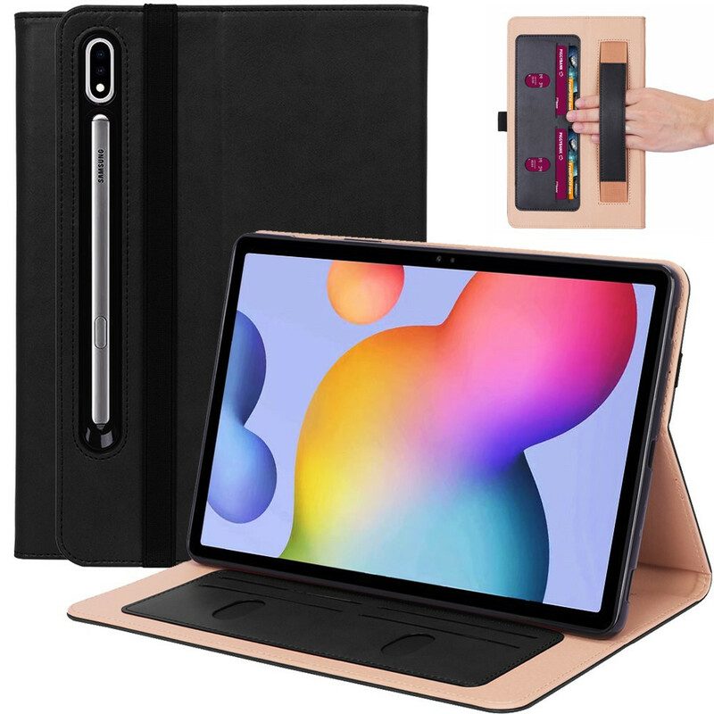 Fodral Case För Samsung Galaxy Tab S7 Plus / Tab S8 Plus Läderstil Med Rem