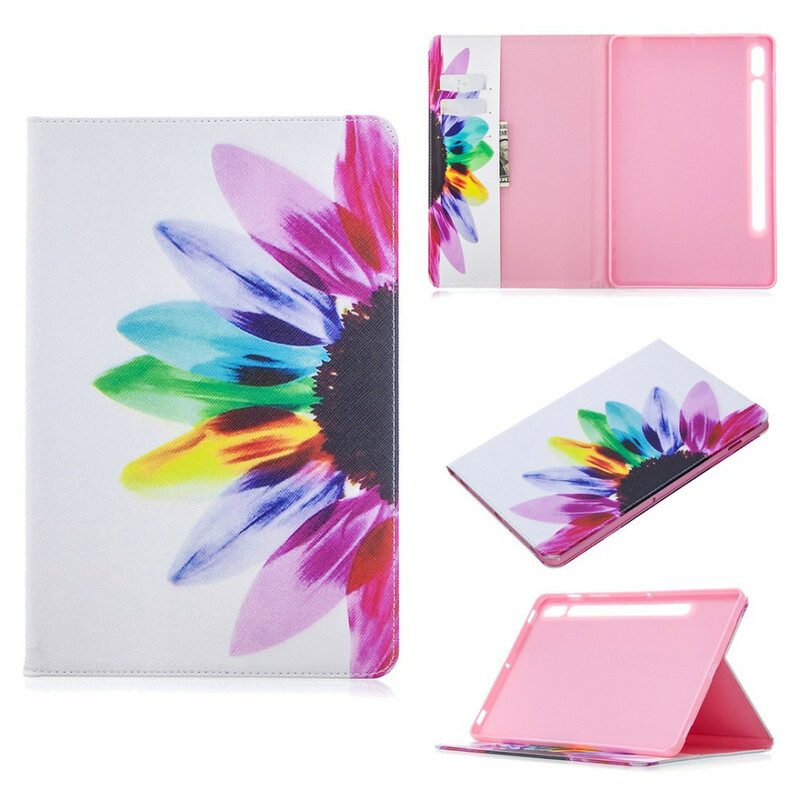 Fodral Case För Samsung Galaxy Tab S7 / Tab S8 Akvarellblomma