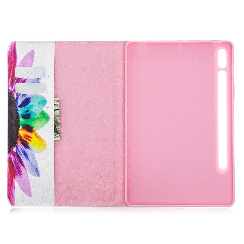 Fodral Case För Samsung Galaxy Tab S7 / Tab S8 Akvarellblomma