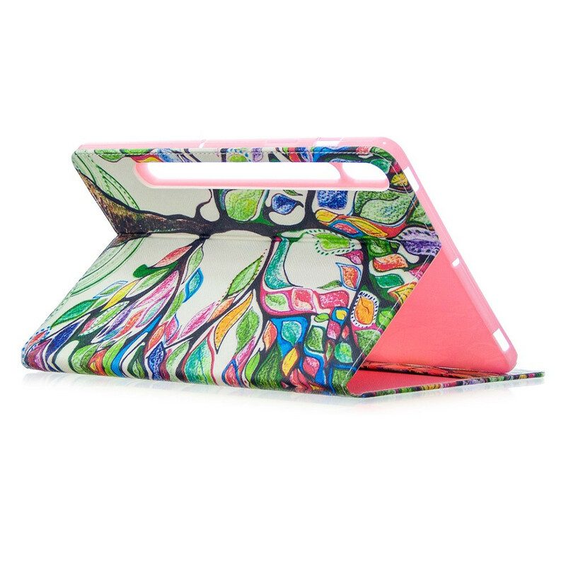 Fodral Case För Samsung Galaxy Tab S7 / Tab S8 Färgat Träd