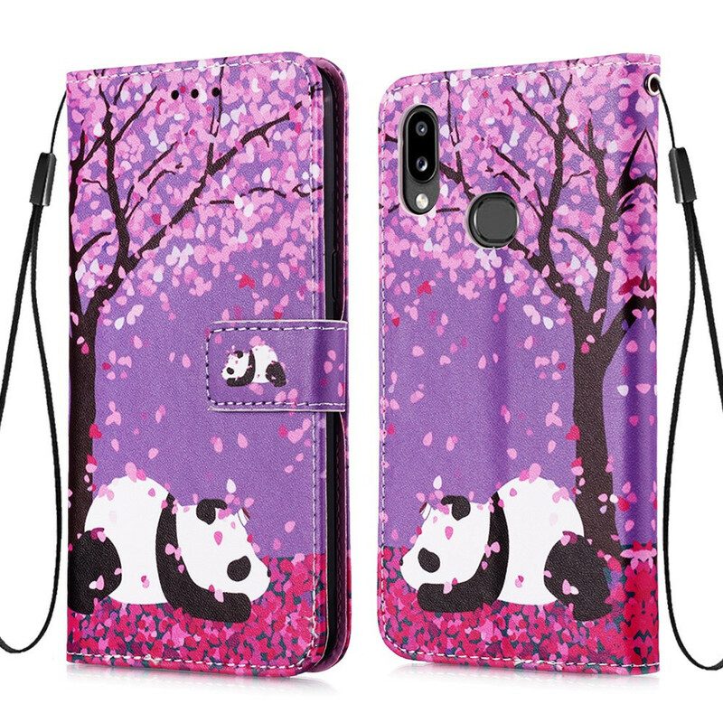 Fodral För Samsung Galaxy A10s Panda Vid Det Kinesiska Trädet