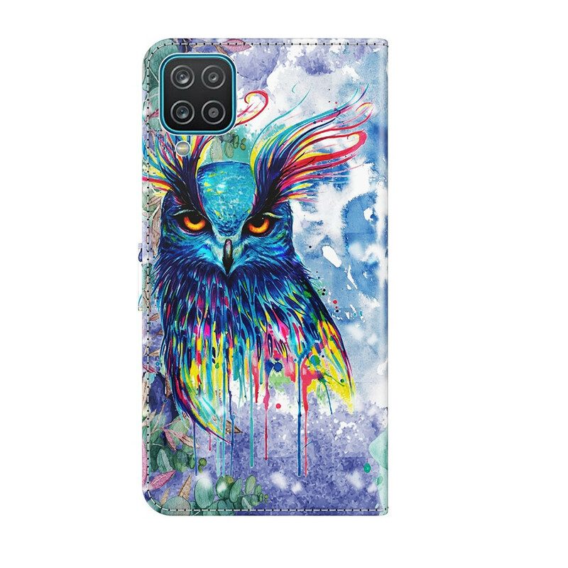 Fodral För Samsung Galaxy A12 / M12 Akvarellfågel