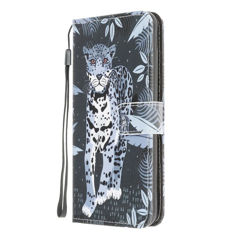 Fodral För Samsung Galaxy A12 / M12 Med Kedjar Thong Leopard