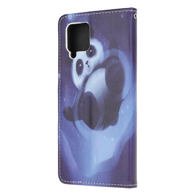 Fodral För Samsung Galaxy A12 / M12 Med Kedjar Thong Space Panda