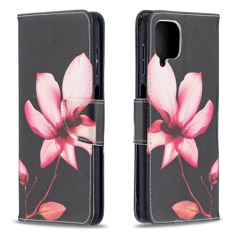 Fodral För Samsung Galaxy A12 / M12 Rosa Blomma