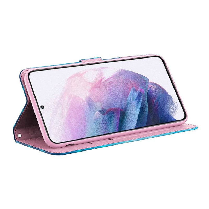 Fodral För Samsung Galaxy A13 5G Flygande Blå Fjärilar