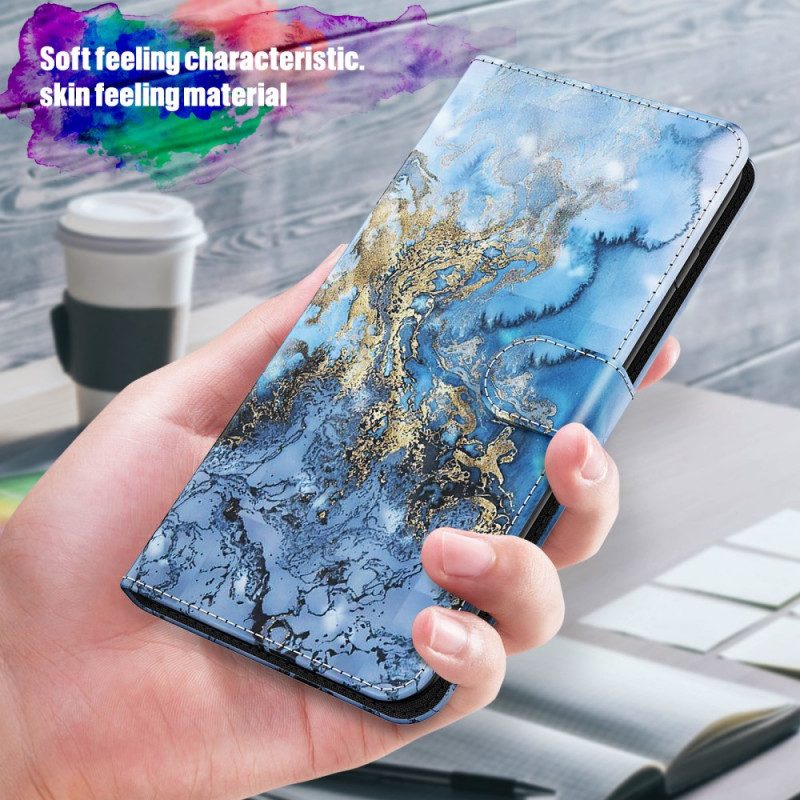 Fodral För Samsung Galaxy A13 5G Marmordesign Med Rem