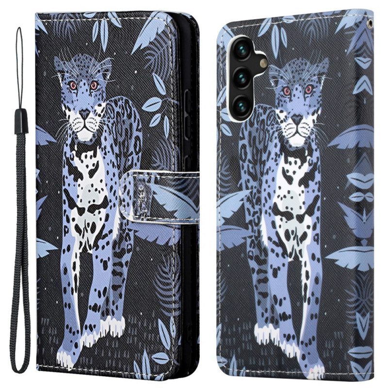 Fodral För Samsung Galaxy A13 5G Med Kedjar Thong Leopard