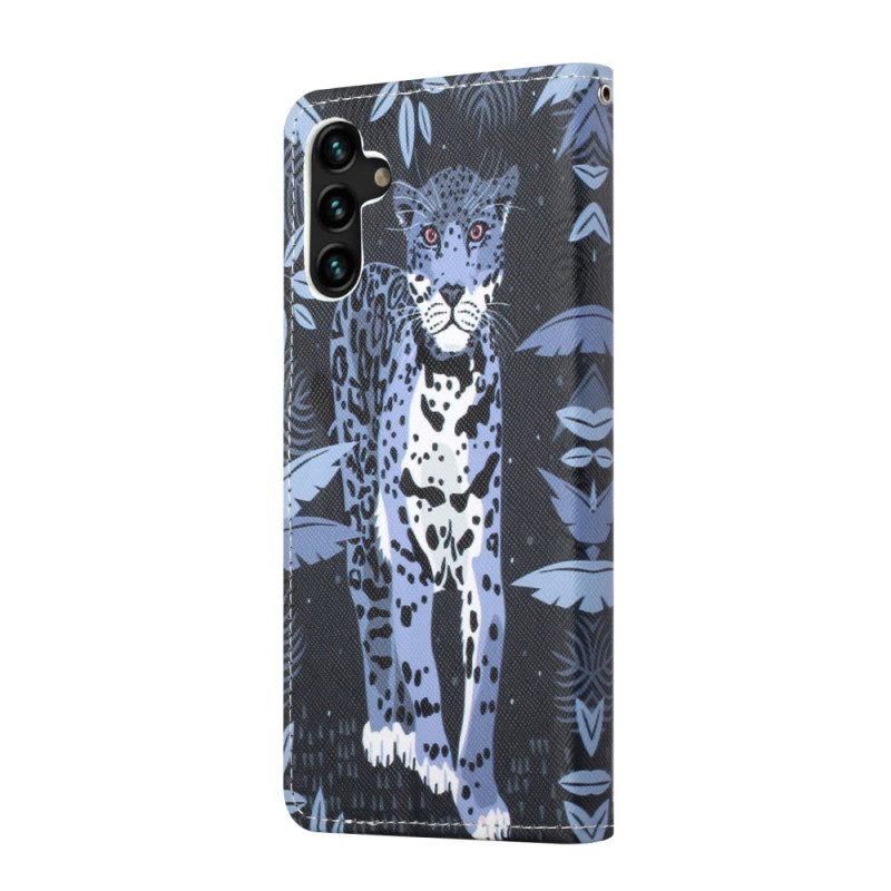 Fodral För Samsung Galaxy A13 5G Med Kedjar Thong Leopard