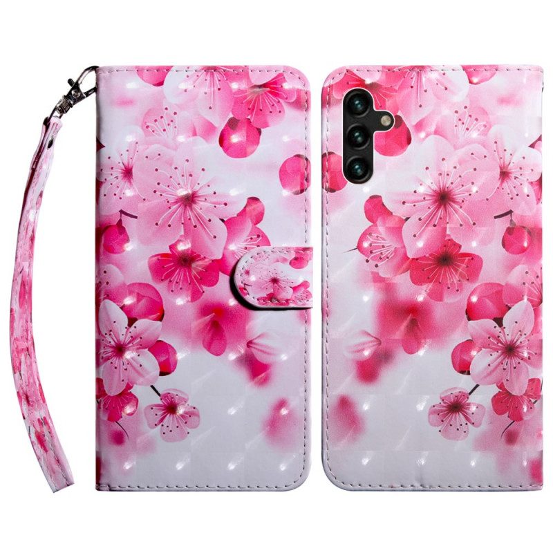 Fodral För Samsung Galaxy A13 5G Rosa Blommor