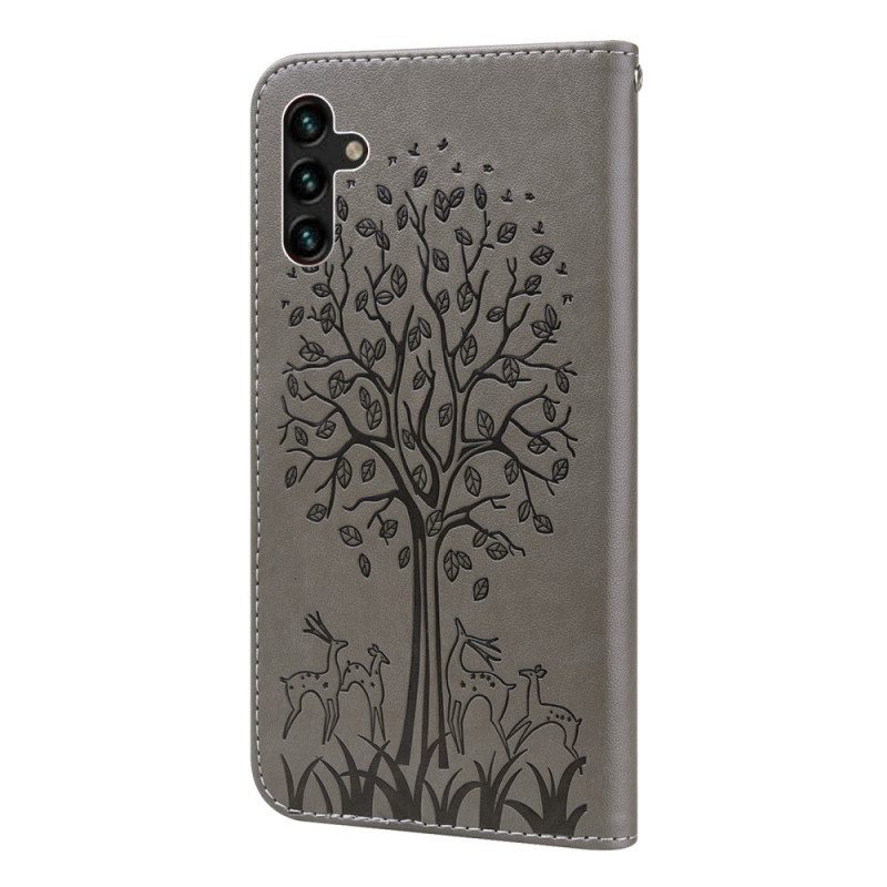 Fodral För Samsung Galaxy A13 5G Träd Och Rådjur