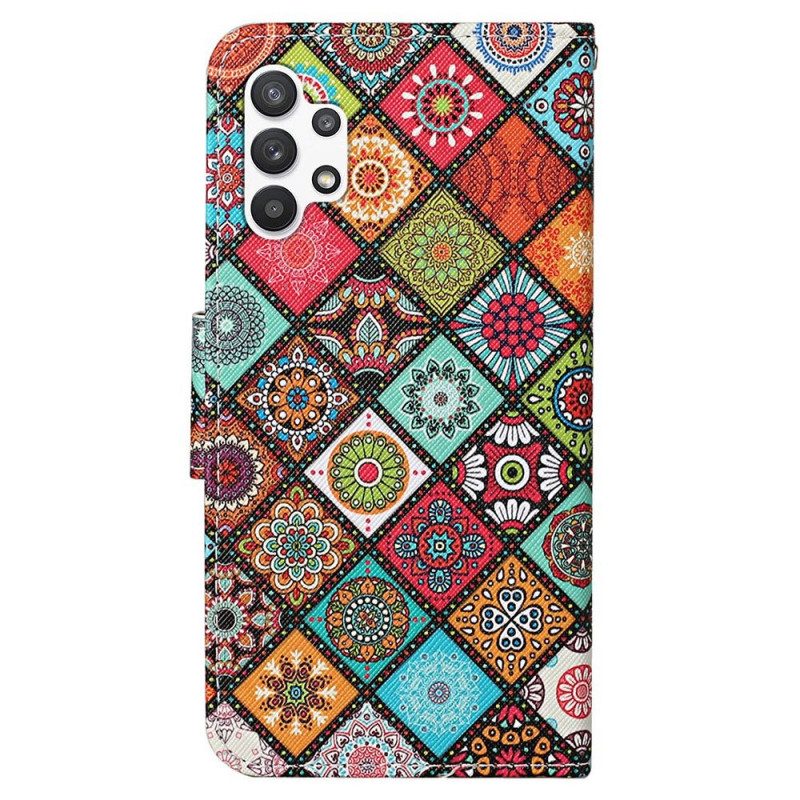 Fodral För Samsung Galaxy A13 Patchwork Med Rem