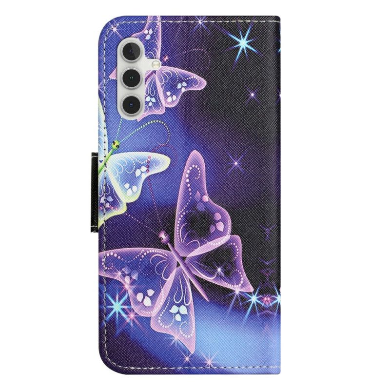 Fodral För Samsung Galaxy A17 4g / 5g Gnistrande Fjärilar