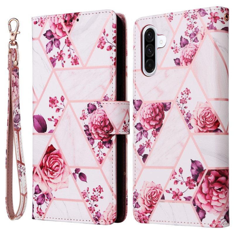 Fodral För Samsung Galaxy A17 4g / 5g Marmordesign Med Snodd