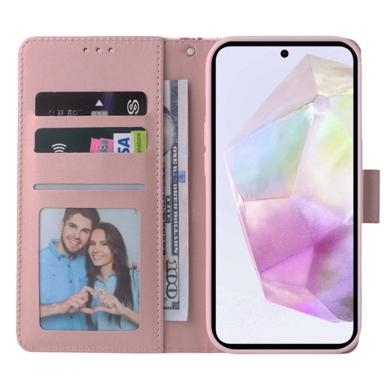 Fodral För Samsung Galaxy A17 4g / 5g Marmordesign Med Snodd