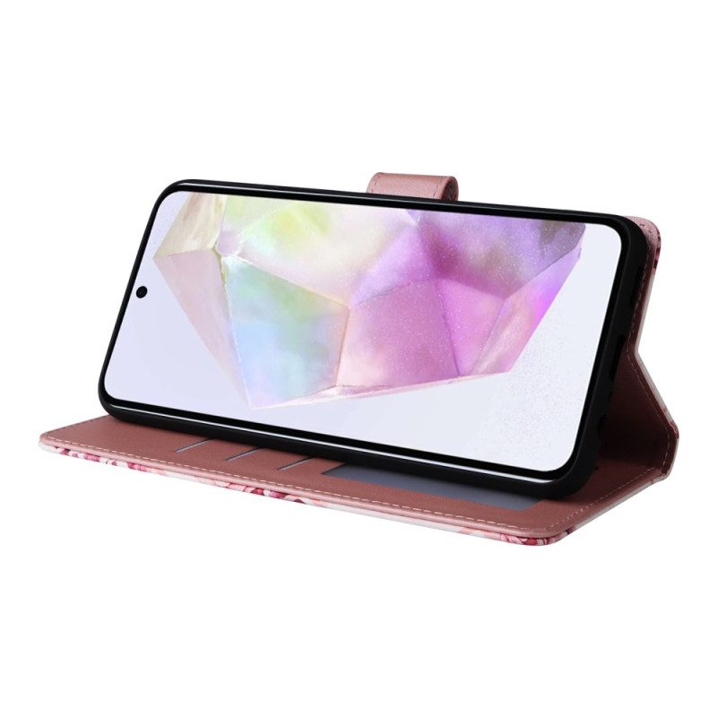 Fodral För Samsung Galaxy A17 4g / 5g Marmordesign Med Snodd