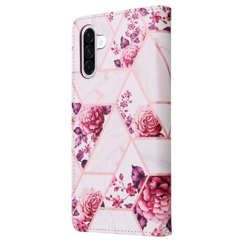 Fodral För Samsung Galaxy A17 4g / 5g Marmordesign Med Snodd
