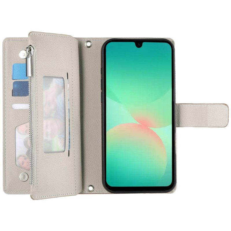 Fodral För Samsung Galaxy A17 4g / 5g Plånbok Med Dragkedja Och Rem