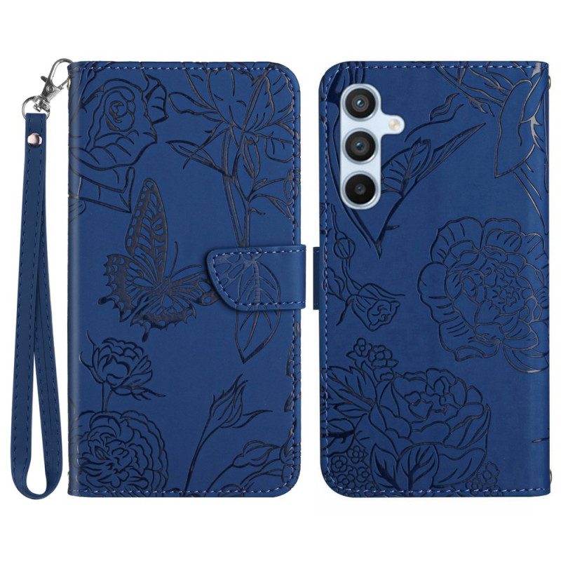 Fodral För Samsung Galaxy A17 4g / 5g Rem Med Fjärilstryck