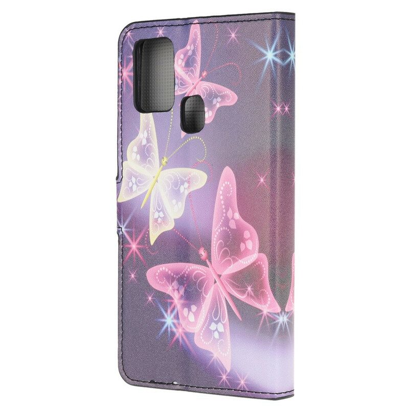 Fodral För Samsung Galaxy A21s Neonfjärilar