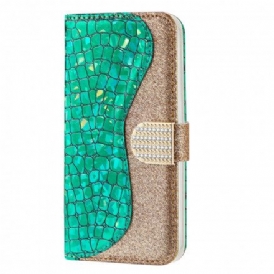 Fodral För Samsung Galaxy A22 4G Croc-diamanter