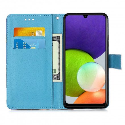 Fodral För Samsung Galaxy A22 4G Gyllene Fjärilar