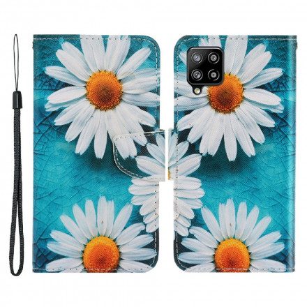 Fodral För Samsung Galaxy A22 4G Med Kedjar Thong Daisies