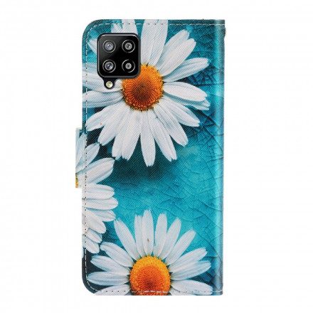 Fodral För Samsung Galaxy A22 4G Med Kedjar Thong Daisies