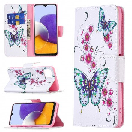 Fodral För Samsung Galaxy A22 5G Akvarellfjärilar