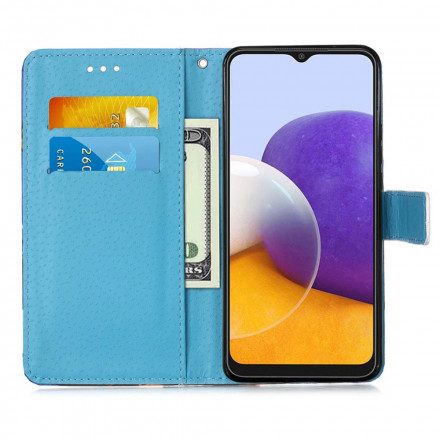 Fodral För Samsung Galaxy A22 5G Gyllene Fjärilar