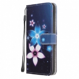 Fodral För Samsung Galaxy A22 5G Med Kedjar Lunar Flower Rem