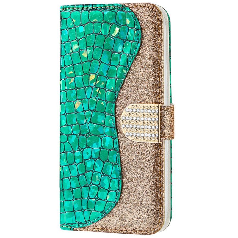 Fodral För Samsung Galaxy A33 5G Croc-diamanter