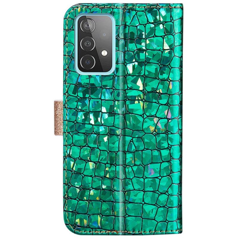 Fodral För Samsung Galaxy A33 5G Croc-diamanter