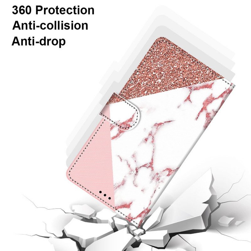 Fodral För Samsung Galaxy A33 5G Marmor Och Glittertriangel
