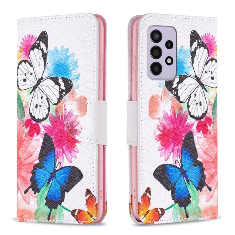 Fodral För Samsung Galaxy A33 5G Vackra Fjärilar