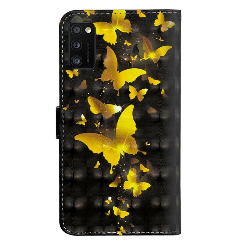 Fodral För Samsung Galaxy A41 Gula Fjärilar