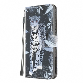 Fodral För Samsung Galaxy A42 5G Med Kedjar Thong Leopard