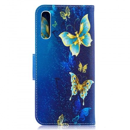 Fodral För Samsung Galaxy A50 Gyllene Fjärilar