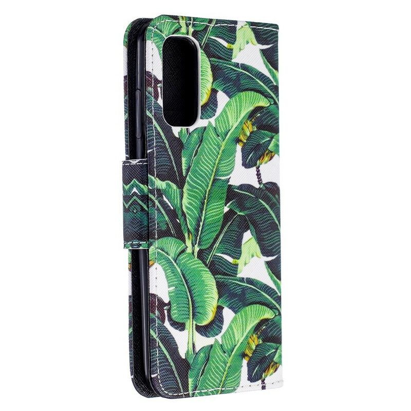 Fodral För Samsung Galaxy A51 5G Med Kedjar Tropiska Lövband