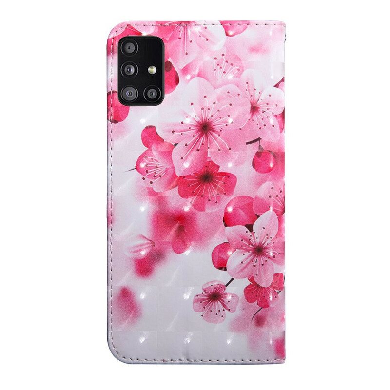 Fodral För Samsung Galaxy A51 5G Rosa Blommor