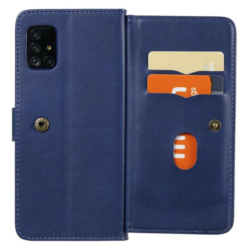 Fodral För Samsung Galaxy A51 Faux Leather 9 Korthållare