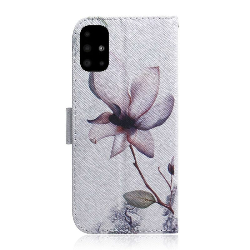 Fodral För Samsung Galaxy A51 Gammal Rosenblomma